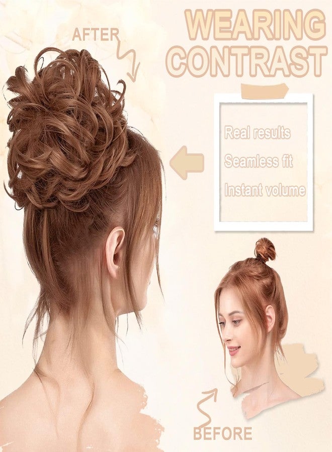 WZNBBOY Messy Bun Hair Piece Hair Bun Wavy Curly Scrunchies Chignon Ponytail Hair Extensions Fake Hair Bun Extensions Synthetic Tousled Updo Hairpieces for Women（Dark Grey） - Image 3